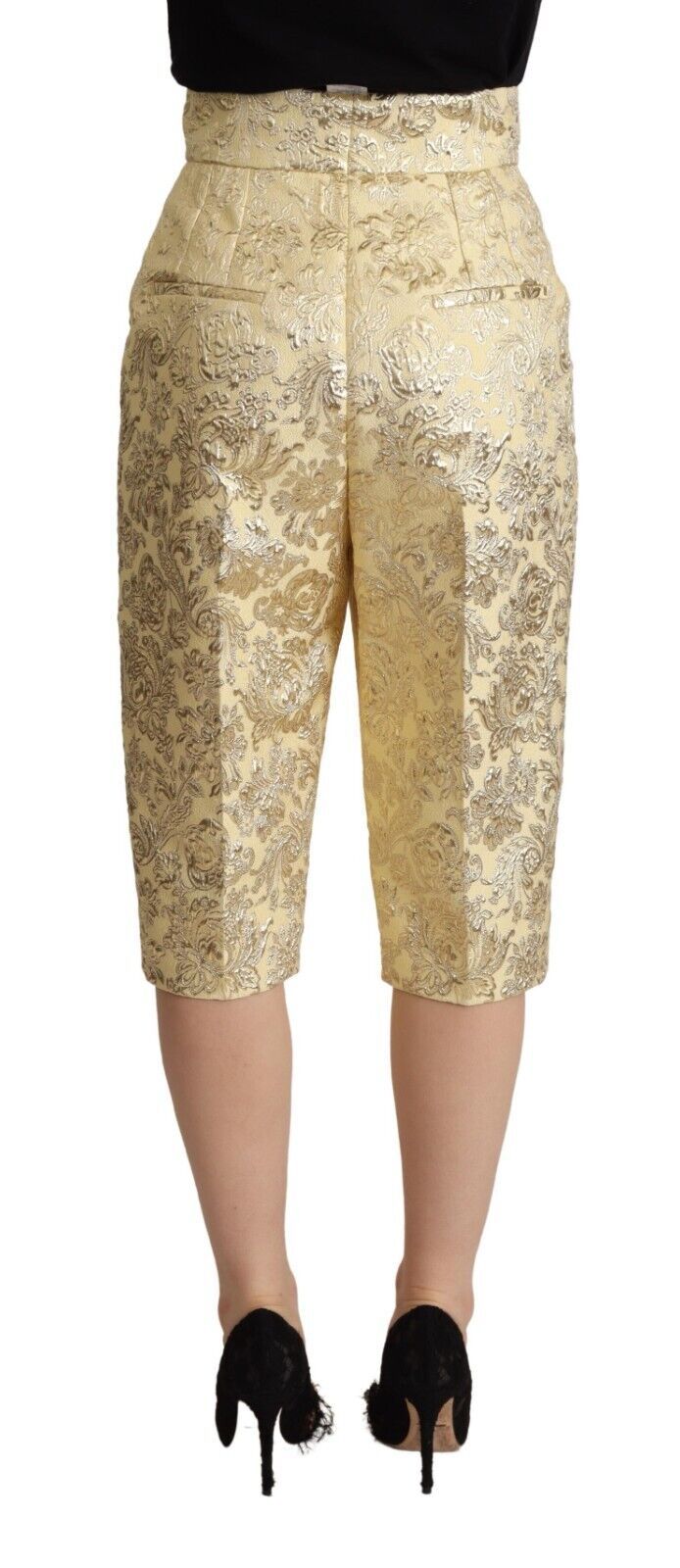 Pantaloni eleganti beige a vita alta cropped