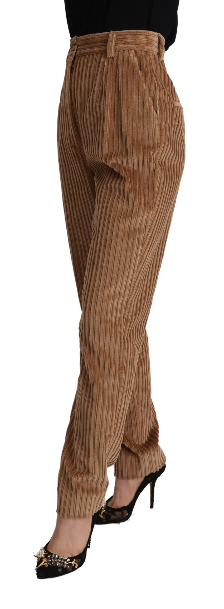 Elegante Cordhose mit hoher Taille und schmaler Passform