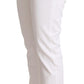 Jeans affusolati bianchi chic con toppa con logo