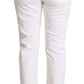 Jeans affusolati bianchi chic con toppa con logo