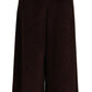 Pantaloni in velluto a coste bordeaux a vita alta