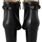 Elegant Black Leather Heeled Boots