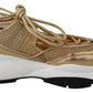 Golden Glamour Mesh Leather Sneakers