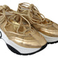 Golden Glamour Mesh Leather Sneakers