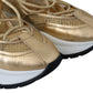 Golden Glamour Mesh Leather Sneakers