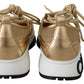 Golden Glamour Mesh Leather Sneakers