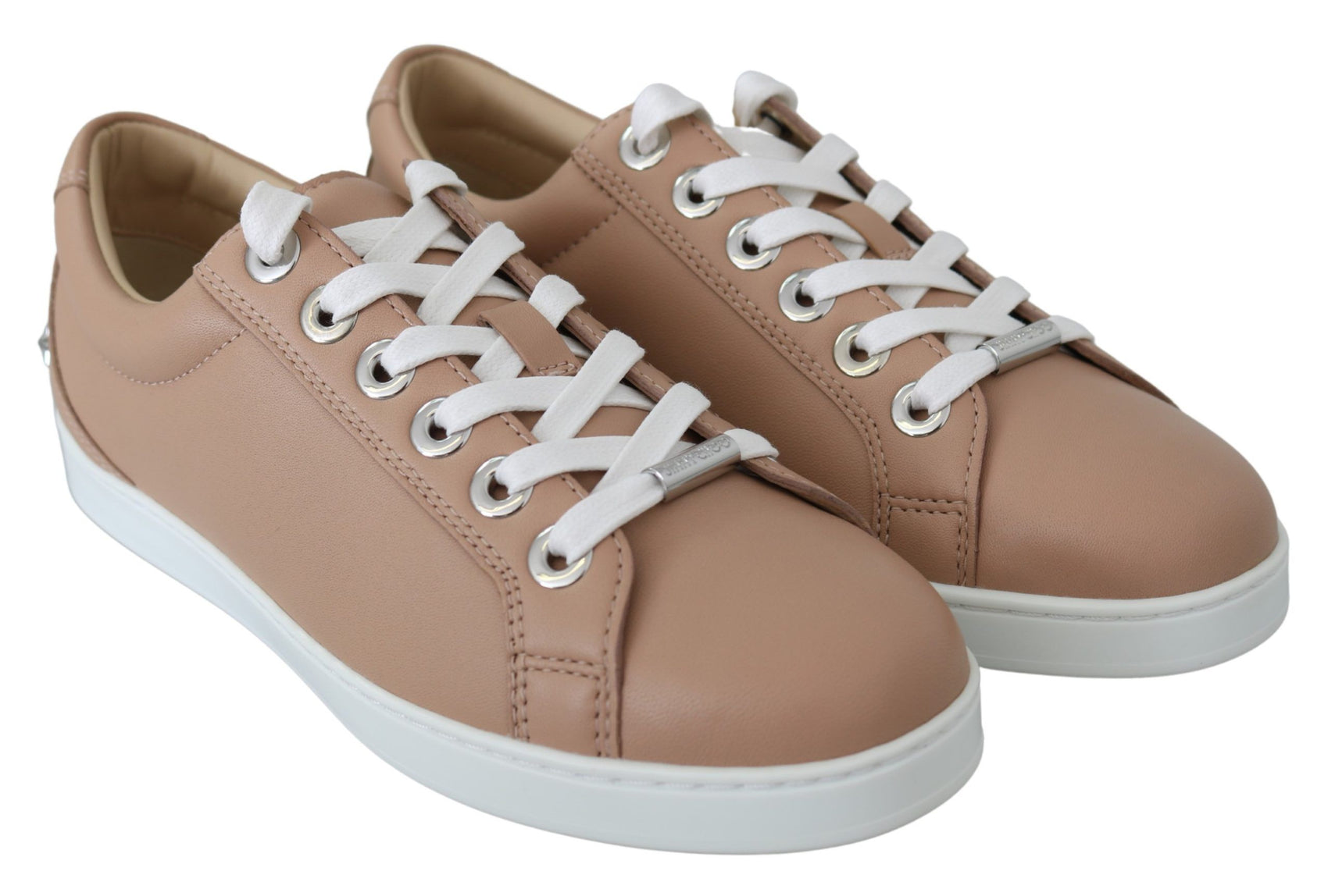 Puderrosa Sneakers aus Nappaleder