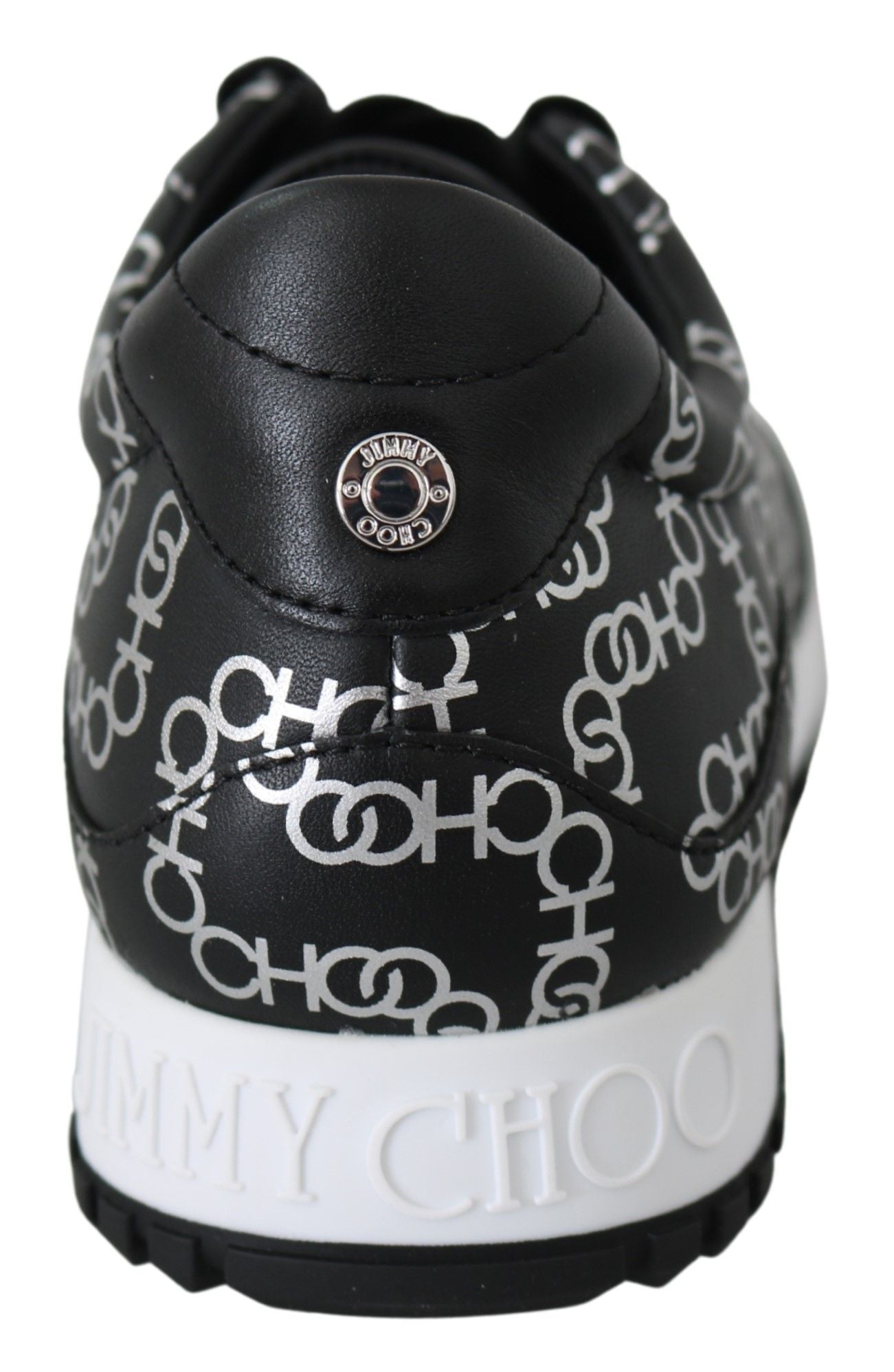 Elegante Schwarz-Silber Leder Sneakers