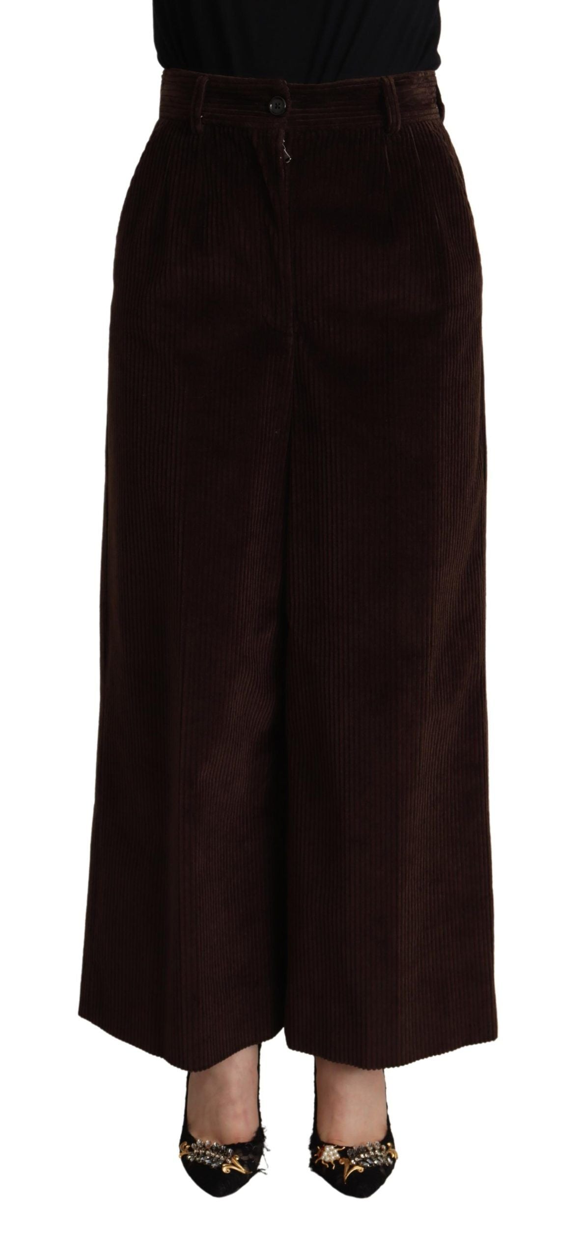Pantaloni eleganti a vita alta e gamba larga