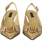 Gleaming Gold Crystal Slingback Heels