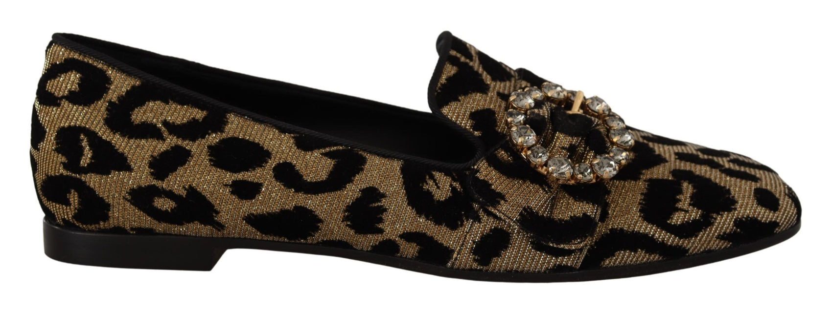 Eleganti mocassini con gemme di cristallo leopardate