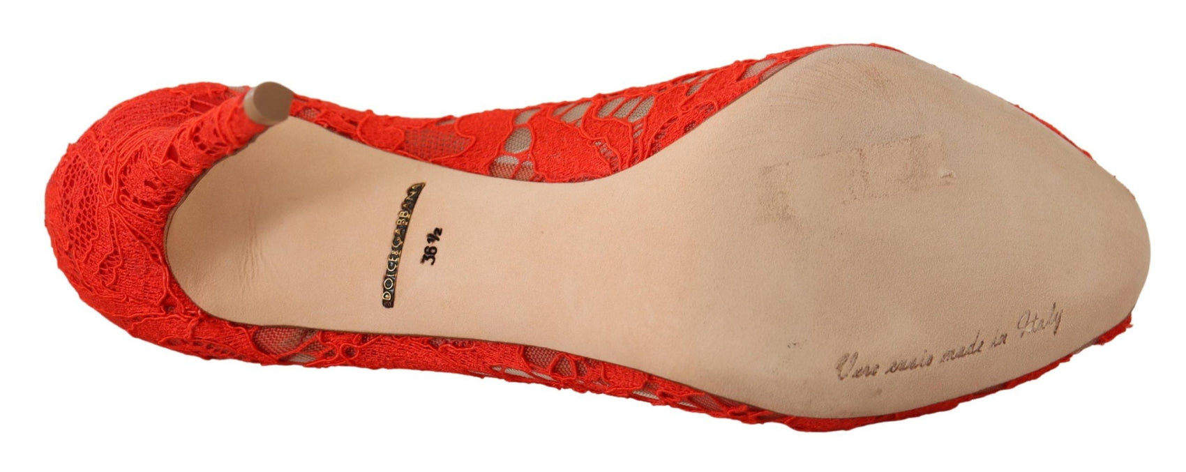 Décolleté con tacco in pizzo Taormina in cristallo rosso