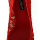 Red Crystal Taormina Lace Heels Pumps