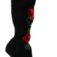 Elegant Sock Boots with Red Roses Detail