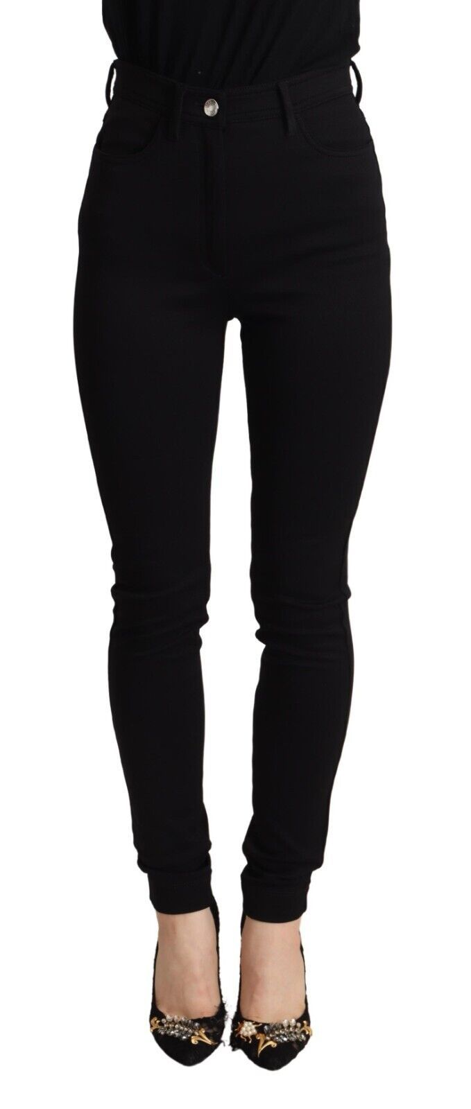 Pantaloni eleganti slim fit a vita alta