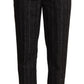 Pantaloni eleganti a righe a vita alta affusolati