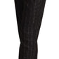 Pantaloni eleganti a righe a vita alta affusolati