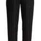 Pantaloni eleganti a righe a vita alta affusolati