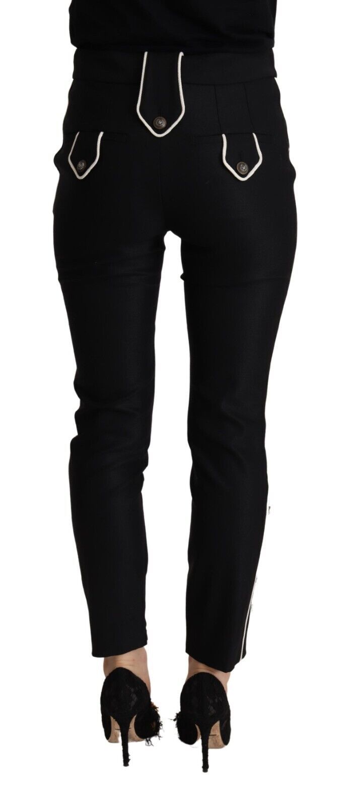 Pantaloni eleganti slim fit a vita alta