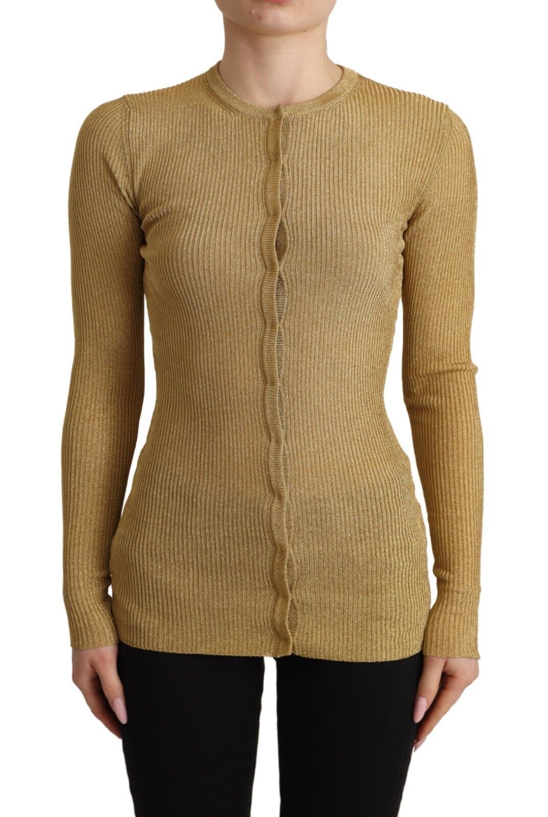 Glamorous – Goldene Strickjacke mit Druckknöpfen