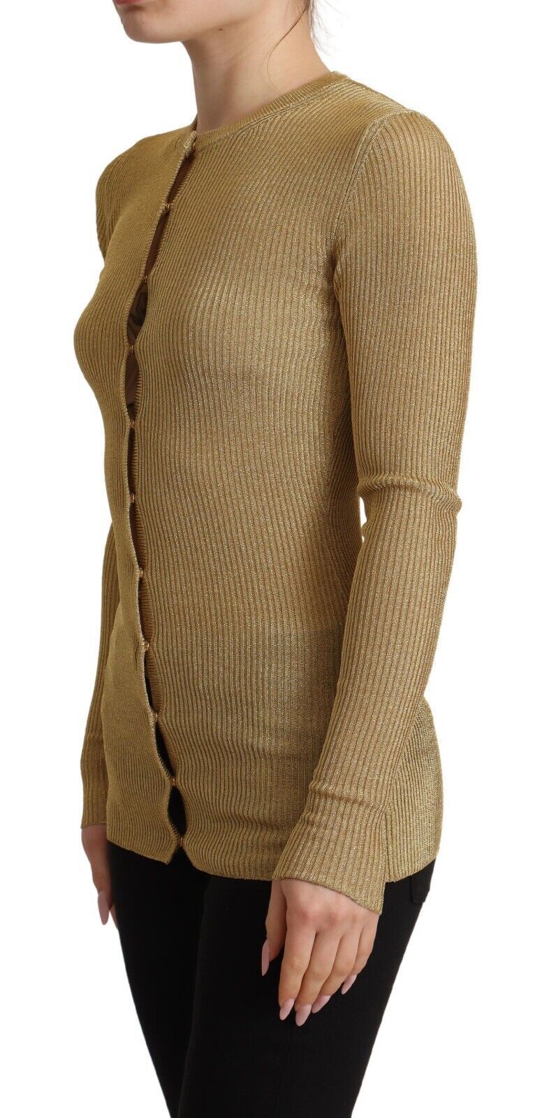 Glamorous – Goldene Strickjacke mit Druckknöpfen