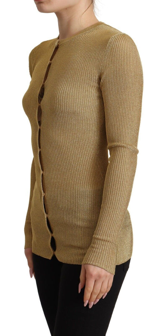 Glamorous – Goldene Strickjacke mit Druckknöpfen