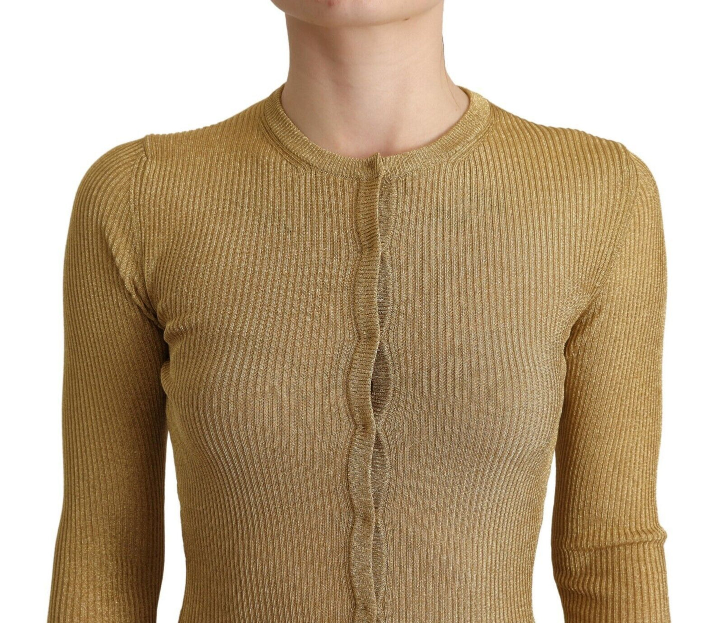 Glamorous – Goldene Strickjacke mit Druckknöpfen