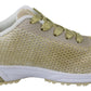 Exquisite Gold Polyester Sport Sneakers