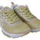 Exquisite Gold Polyester Sport Sneakers