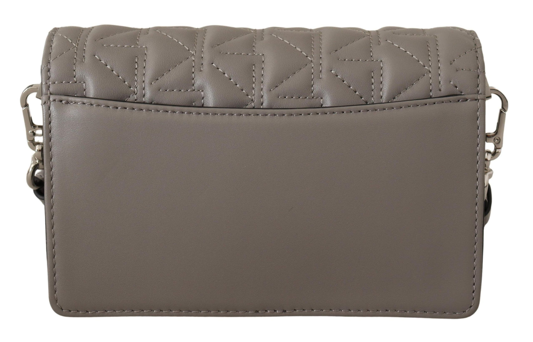 Elegante borsa a tracolla in pelle grigia