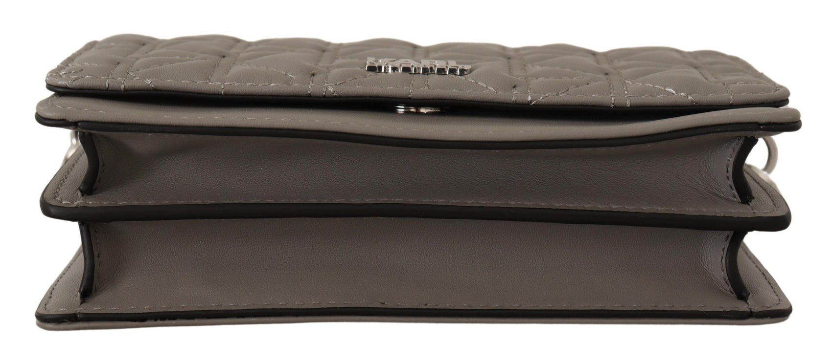 Elegante borsa a tracolla in pelle grigia