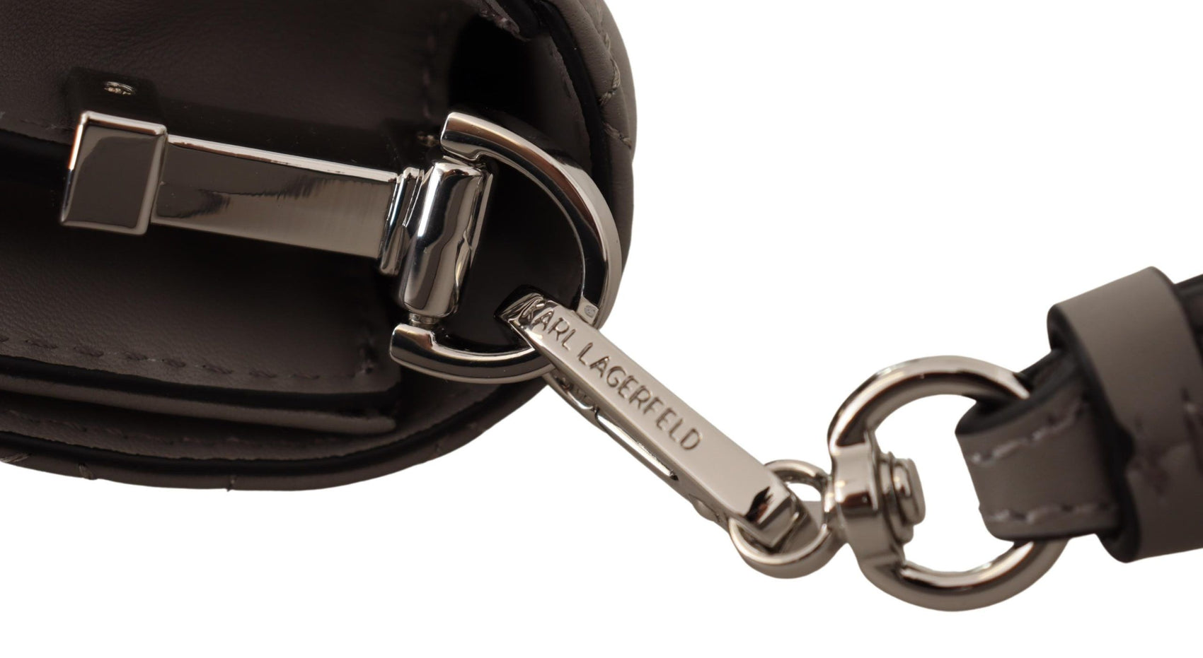 Elegante borsa a tracolla in pelle grigia