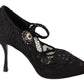 Elegant Black Lace Stiletto Pumps