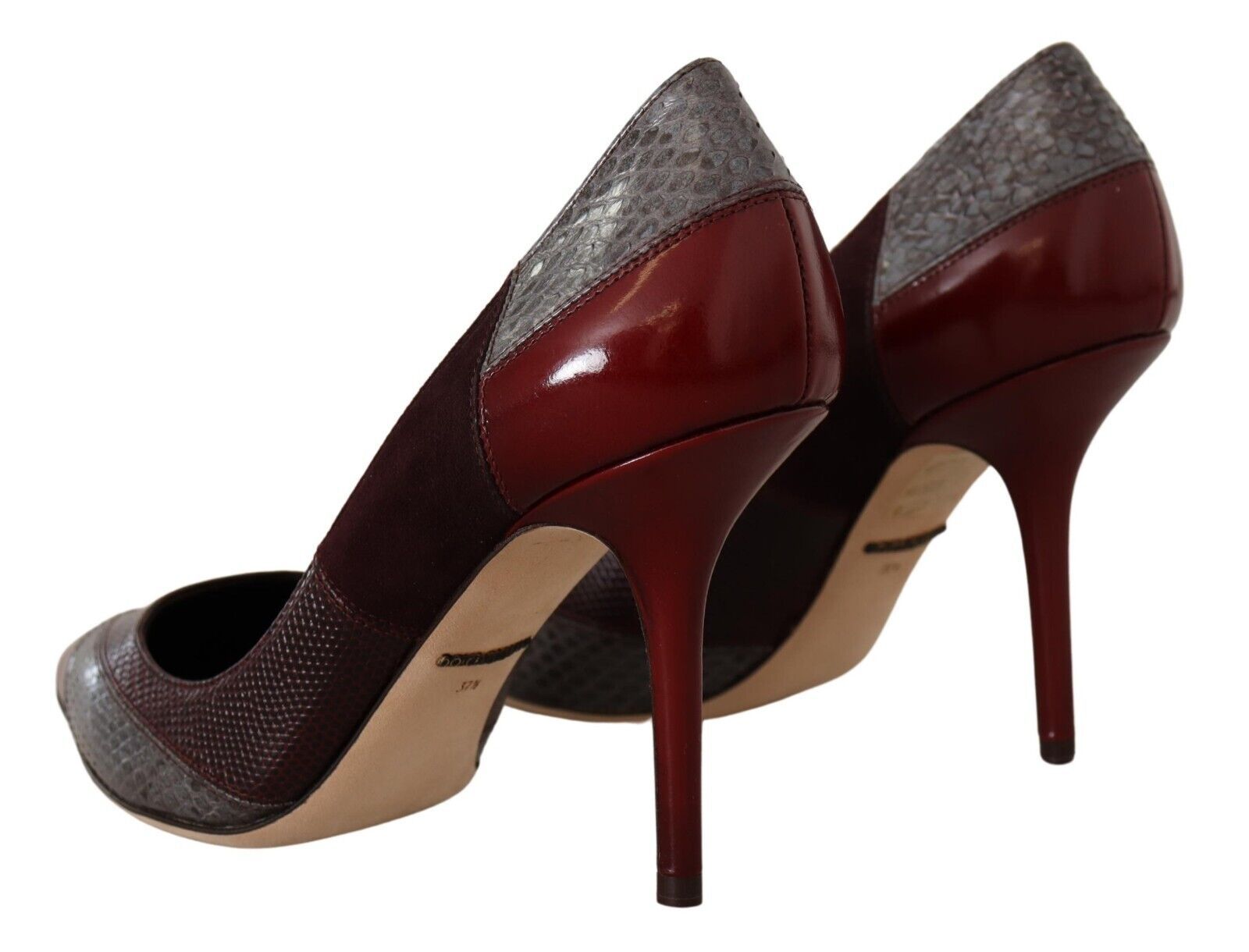 Décolleté con tacco in pelle esotica multicolore