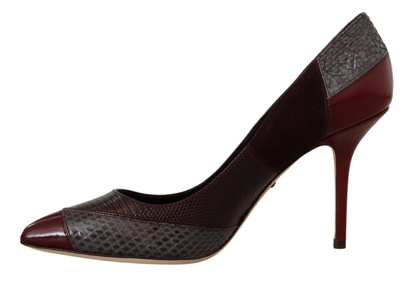 Décolleté con tacco in pelle esotica multicolore