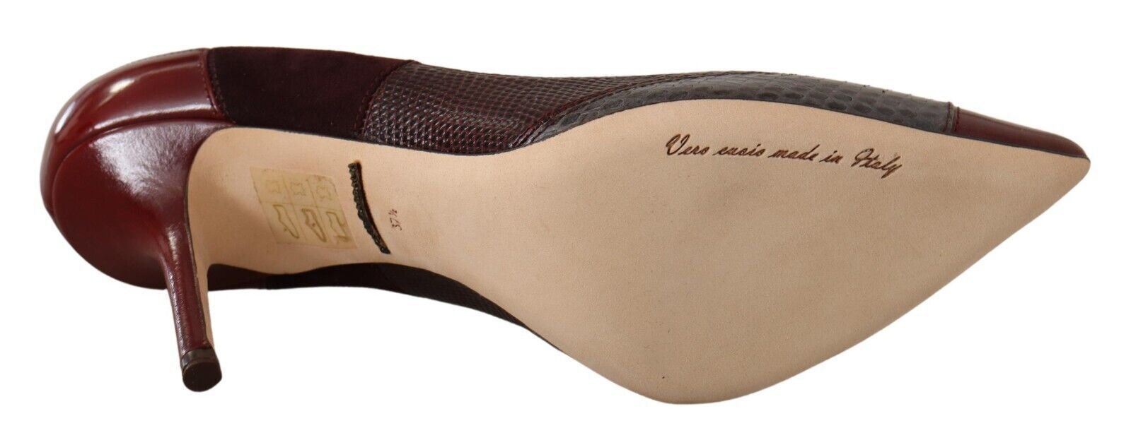 Décolleté con tacco in pelle esotica multicolore