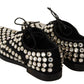 Elegant Crystal-Embellished Lace-Up Flats