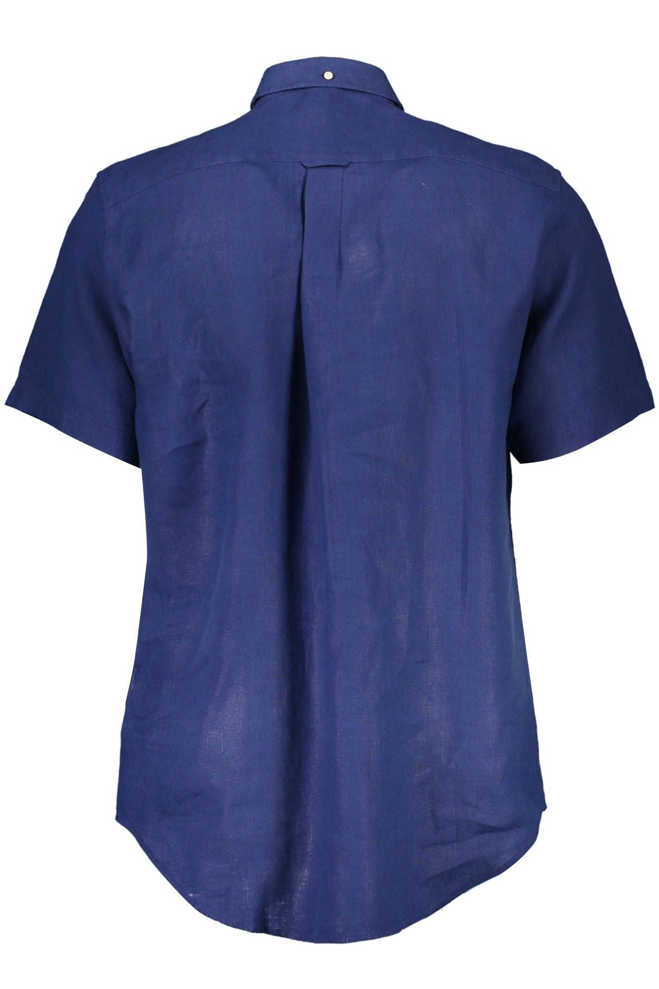 Elegante camicia abbottonata in lino blu