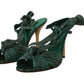 Emerald Exotic Leather Heeled Sandals