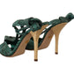 Emerald Exotic Leather Heeled Sandals