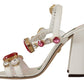 Keira Crystal-Embellished Ankle Strap Heels