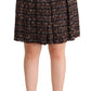 Chic Brown A-line Pleated Mini Skirt