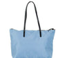 Portuna Medusa Medium Cornflower Blue Nylon Leather Tote Bag Purse