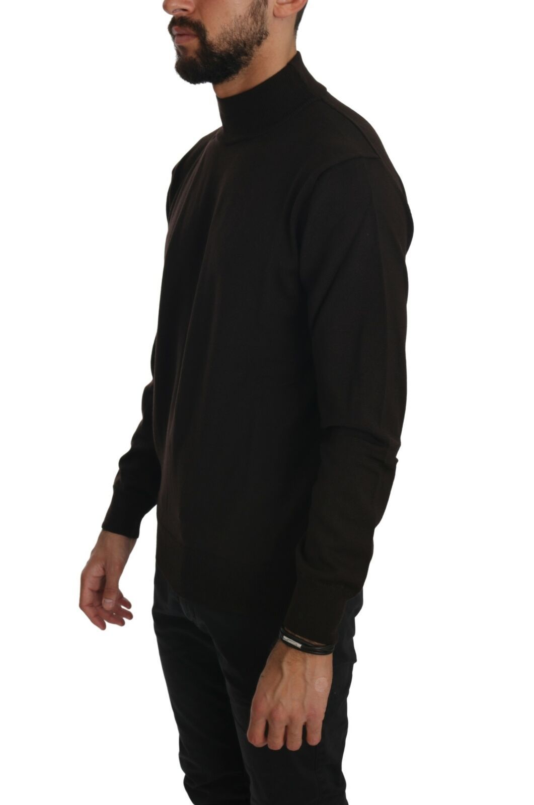Eleganter brauner Pullover aus Schurwolle