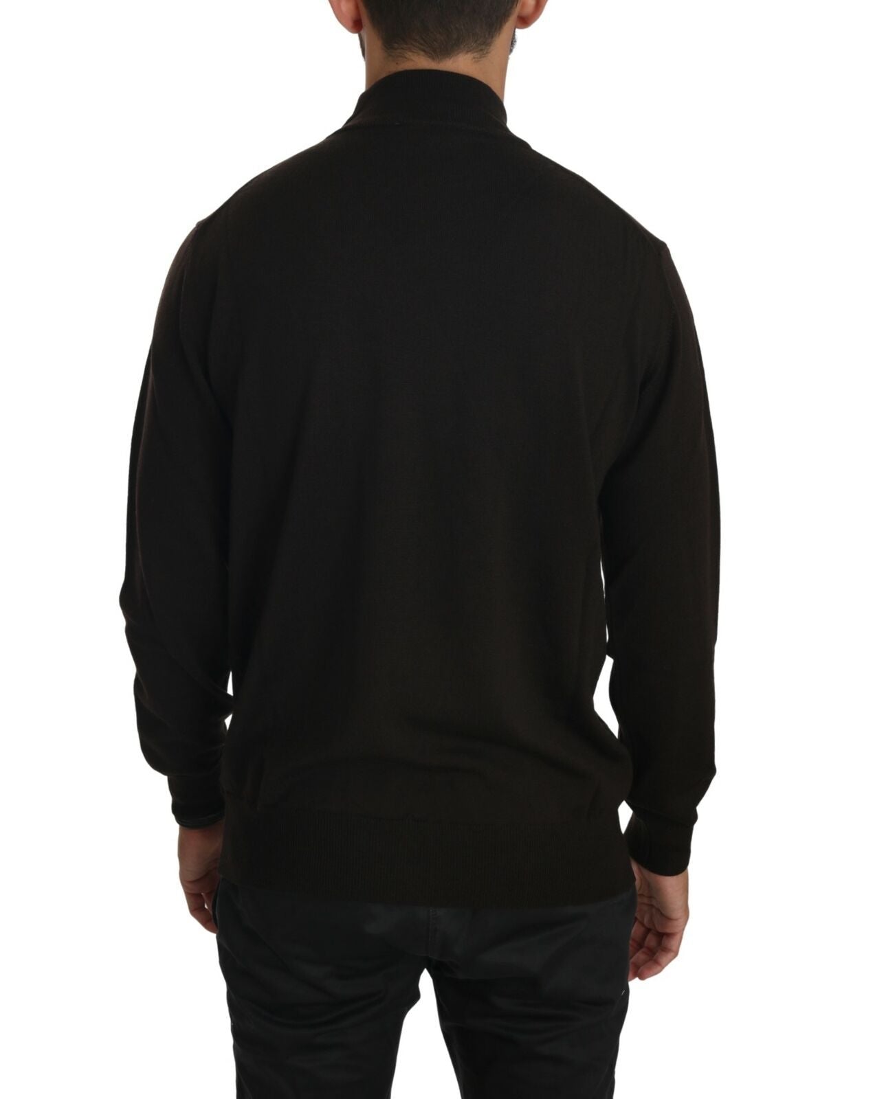 Eleganter brauner Pullover aus Schurwolle
