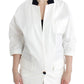 Chic White Cotton Blend Blazer