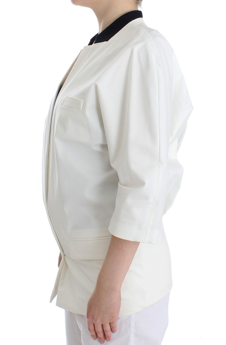 Blazer elegante in misto cotone bianco