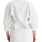 Chic White Cotton Blend Blazer