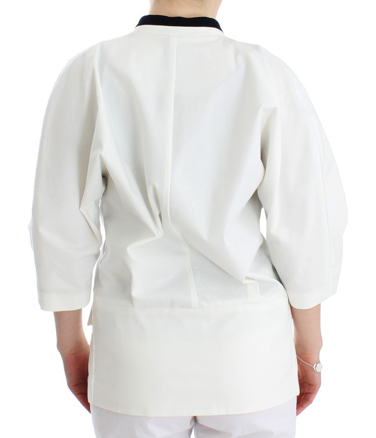 Blazer elegante in misto cotone bianco