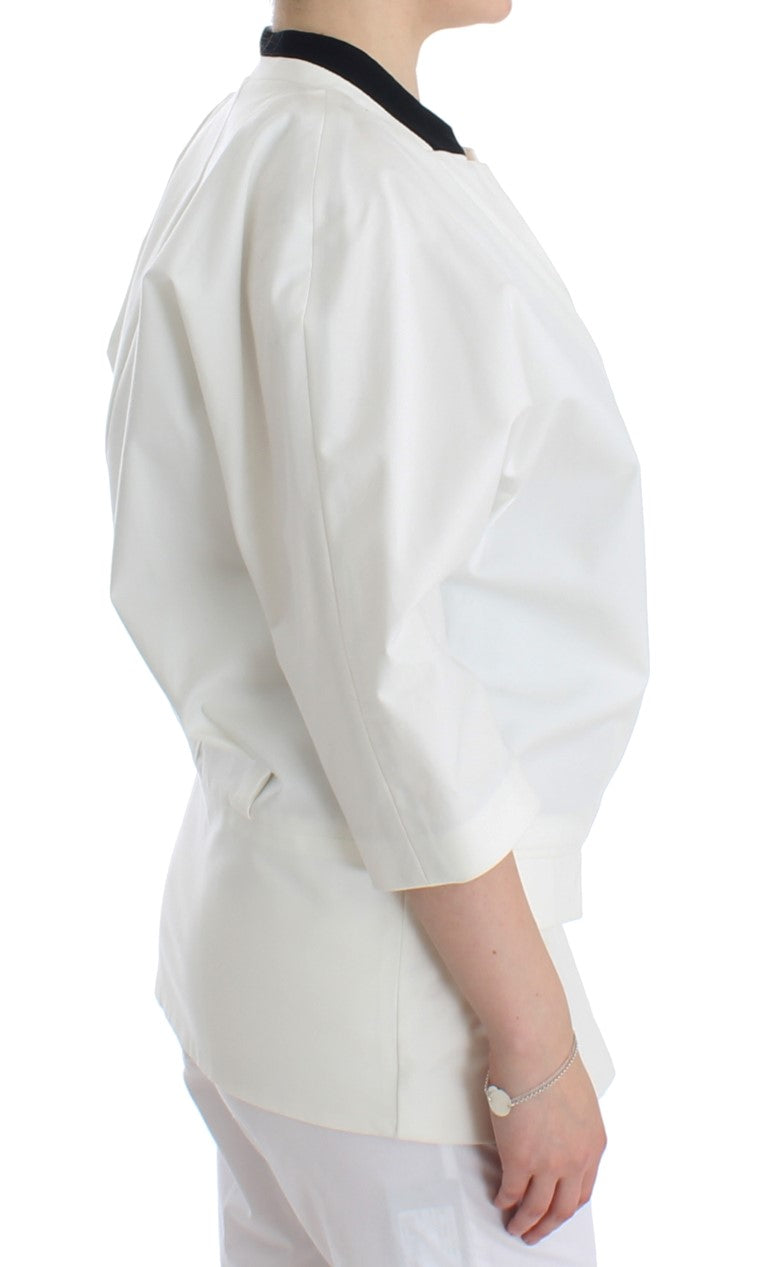 Blazer elegante in misto cotone bianco